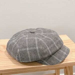 Gray Plaid Newsboy Cap